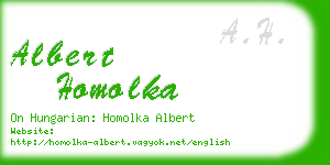 albert homolka business card